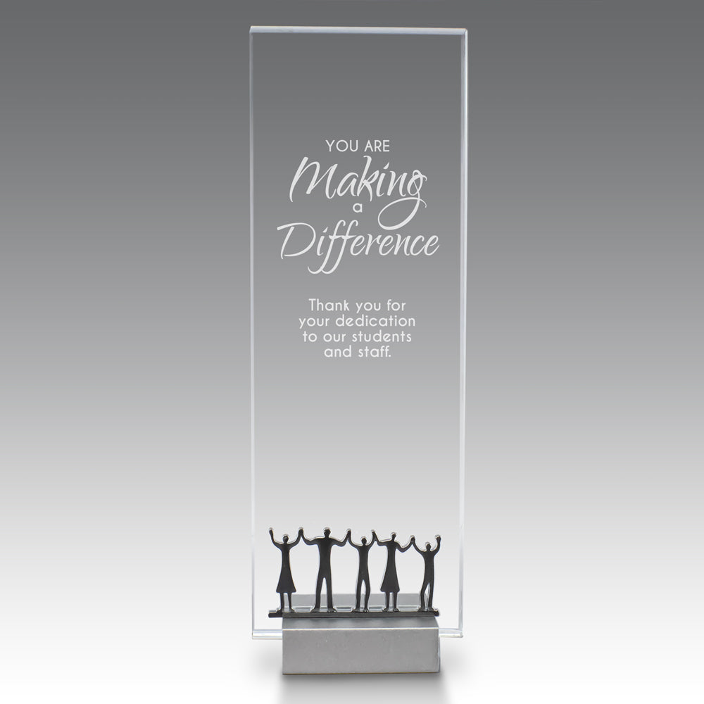 Crystal Tower Award W/ Metal Accent