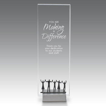 Crystal Tower Award W/ Metal Accent