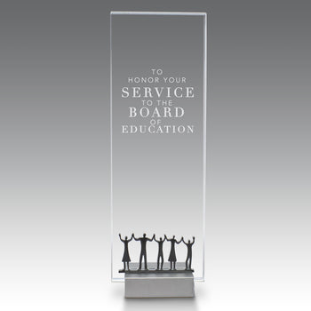 Crystal Tower Award W/ Metal Accent