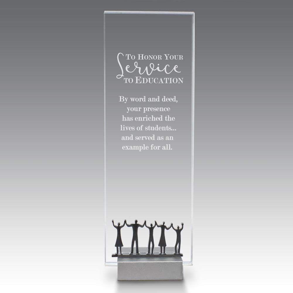 Crystal Tower Award W/ Metal Accent