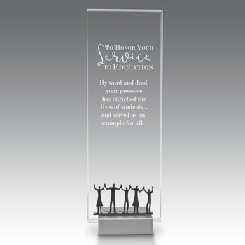 Crystal Tower Award W/ Metal Accent