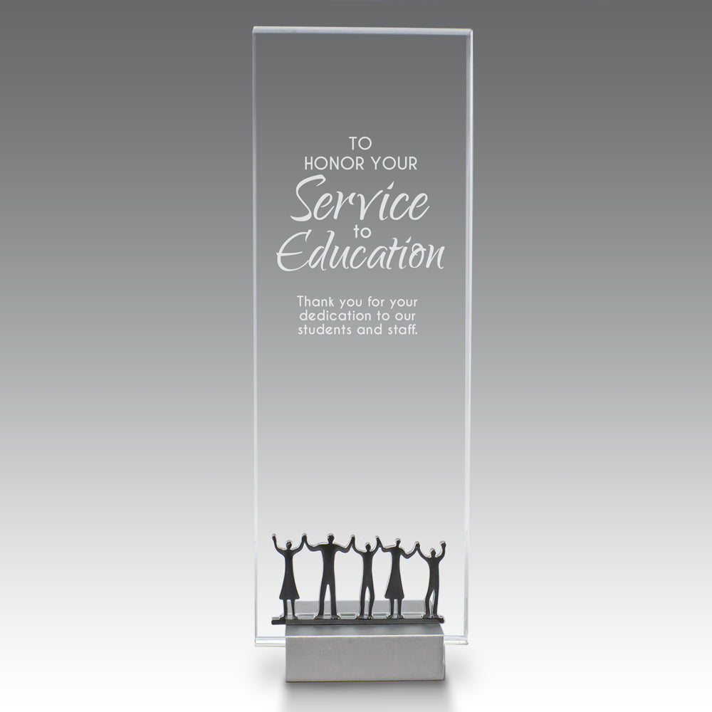 Crystal Tower Award W/ Metal Accent