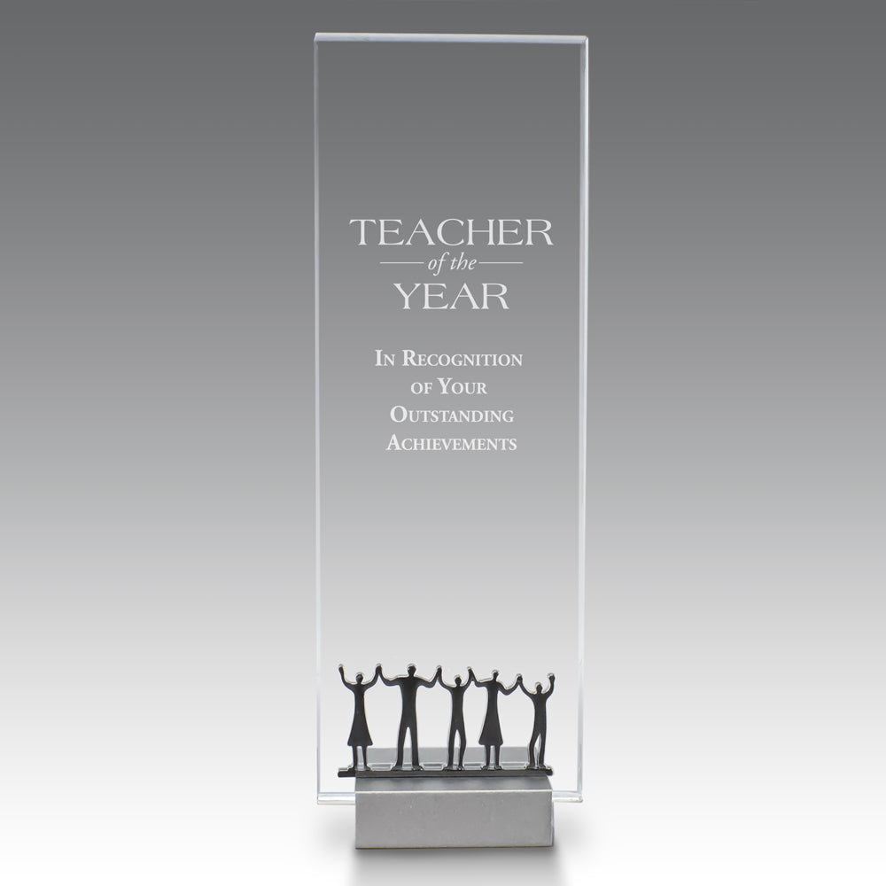 Crystal Tower Award W/ Metal Accent