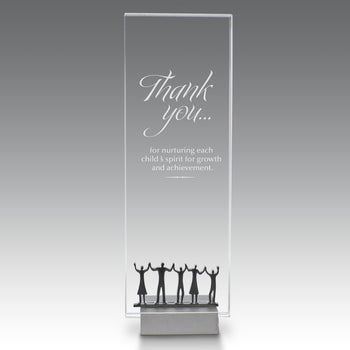 Crystal Tower Award W/ Metal Accent