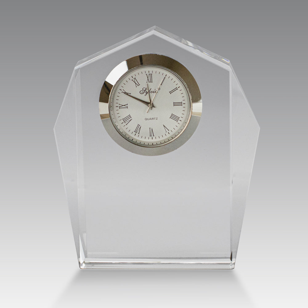 Faceted Optic Crystal Clock