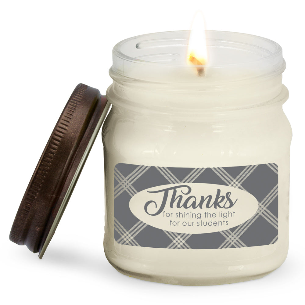Thanks For Shining The Light Mason Jar Candles