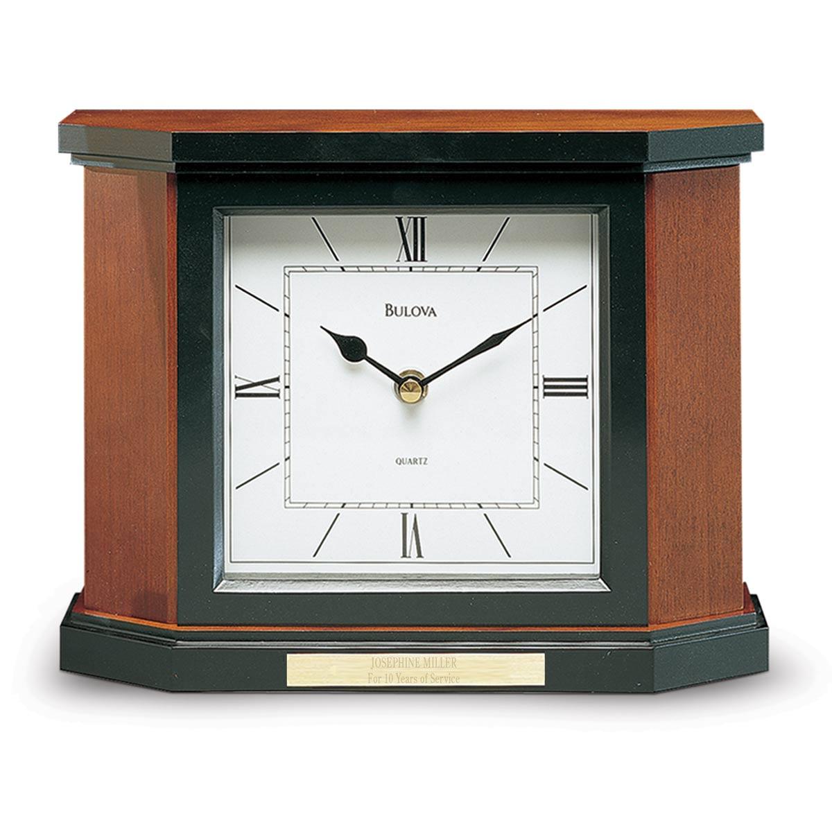 bulova holyoke solid wood mantel clock with cherry finish