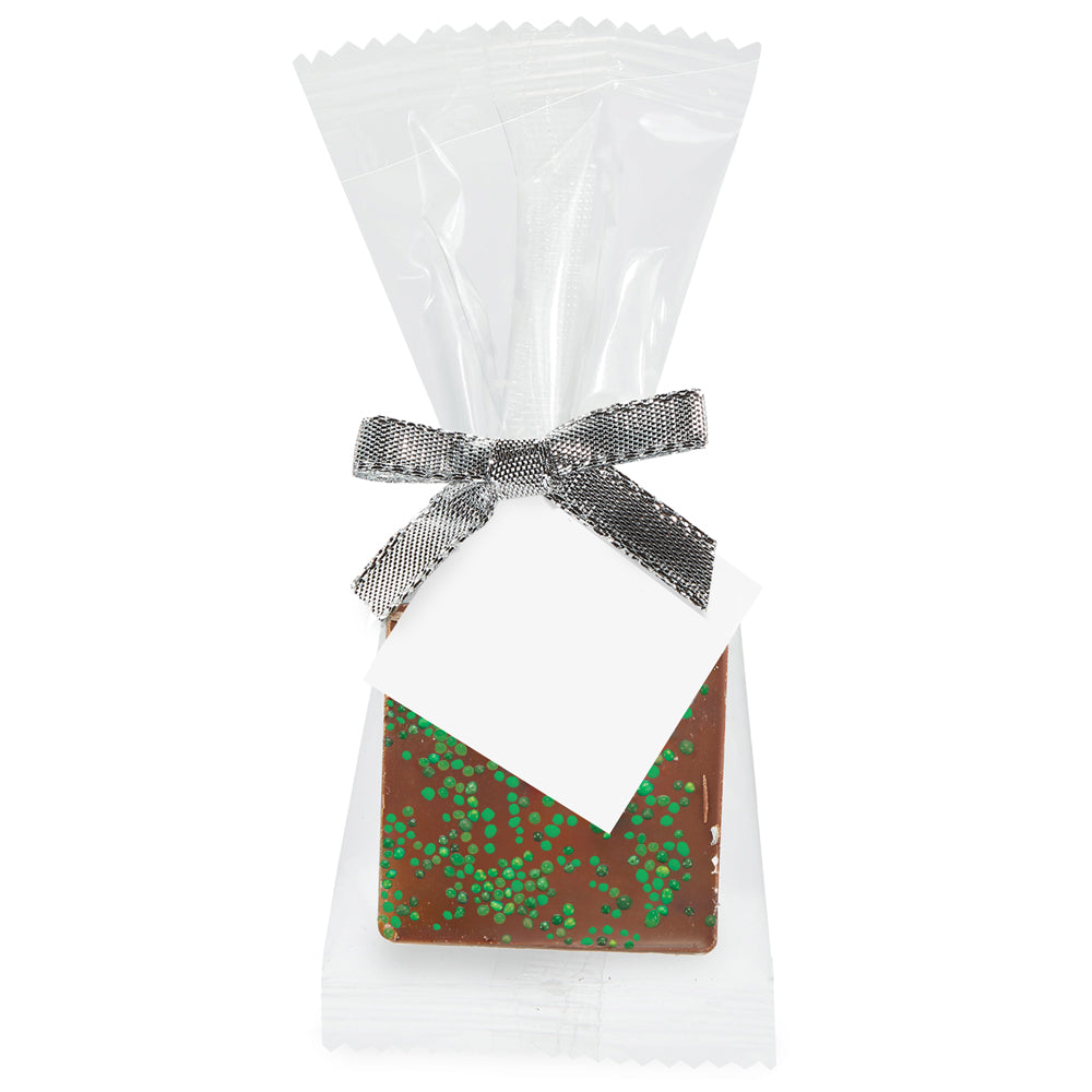 Custom Bite-Size Belgian Chocolate Square w/ Your Color Of Sprinkles