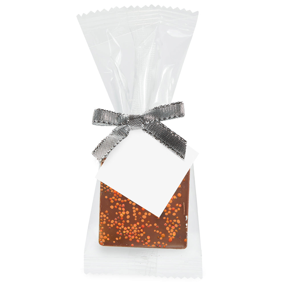 Custom Bite-Size Belgian Chocolate Square w/ Your Color Of Sprinkles