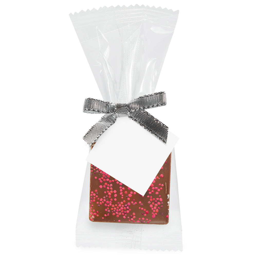 Custom Bite-Size Belgian Chocolate Square w/ Your Color Of Sprinkles