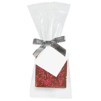 Custom Bite-Size Belgian Chocolate Square w/ Your Color Of Sprinkles