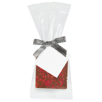 Custom Bite-Size Belgian Chocolate Square w/ Your Color Of Sprinkles