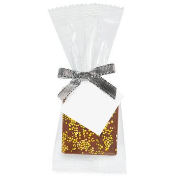 Custom Bite-Size Belgian Chocolate Square w/ Your Color Of Sprinkles