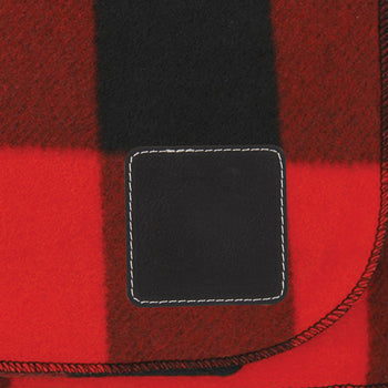 Custom Buffalo Plaid Fleece Blanket w/ Patch
