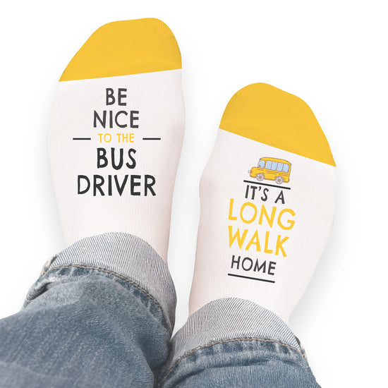 socks with bus driver message