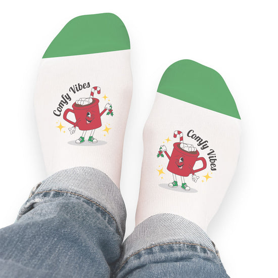 socks with comfy vibes message