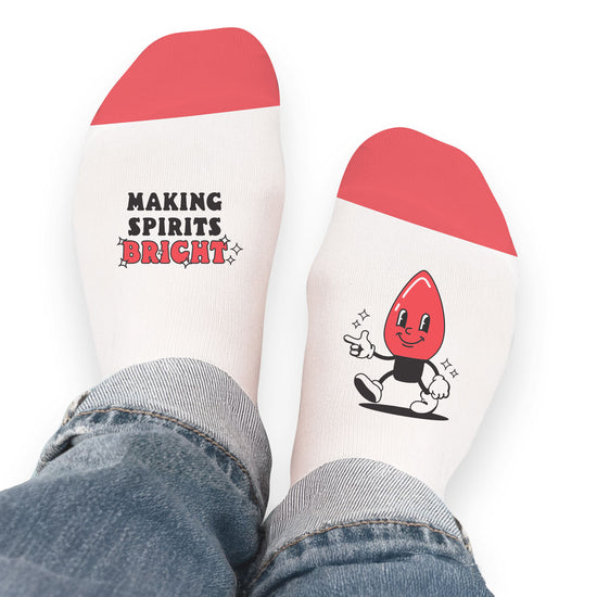 socks with making spirits bright message