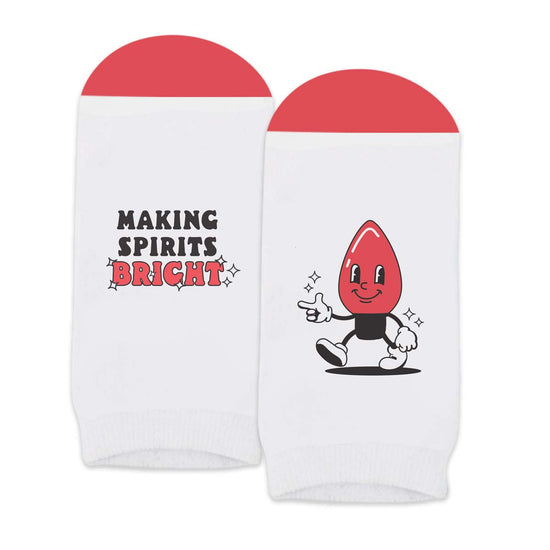 socks with making spirits bright message