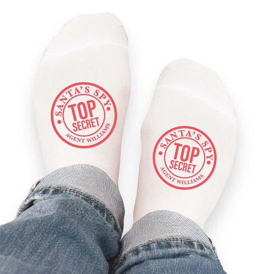 socks with santa's spy message