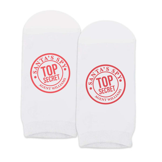 socks with santa's spy message