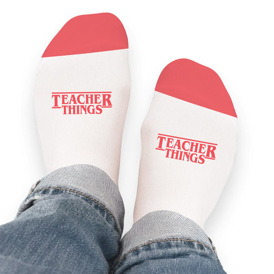 socks with teacher thinks message