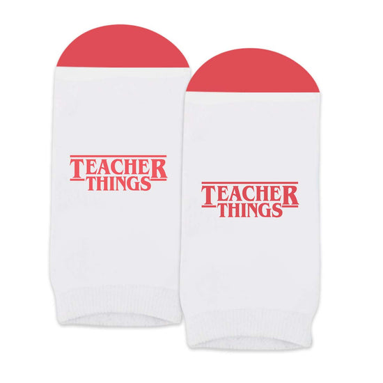 socks with teacher thinks message