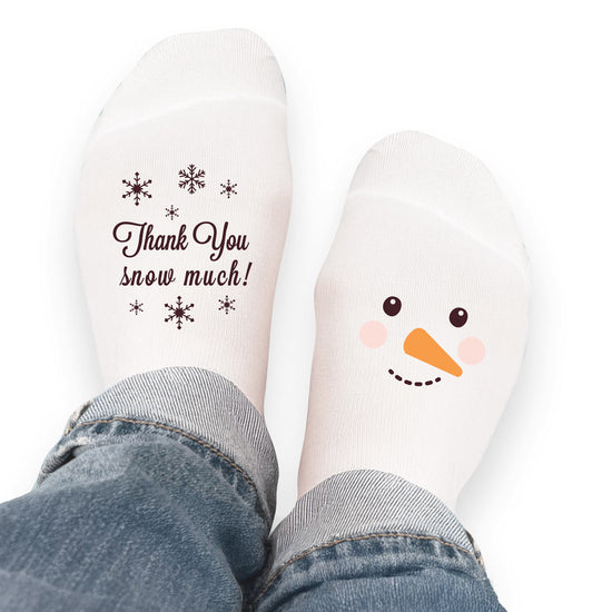 socks with thank you snow much message