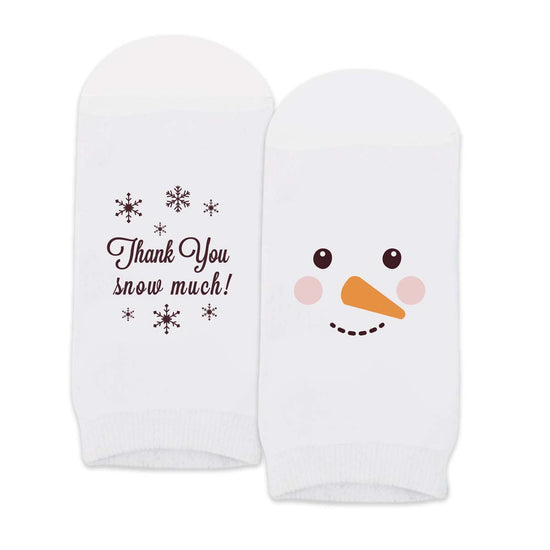 socks with thank you snow much message