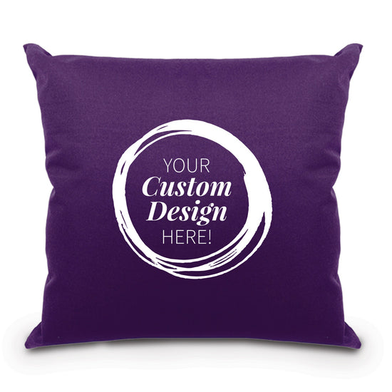 18-inch custom throw pillow with single-color school logo on durable soft fabric. Great for classroom or game use.