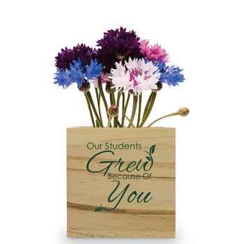 Our Students Grew Wooden Cube Flower Kit – Patriotic Flowers