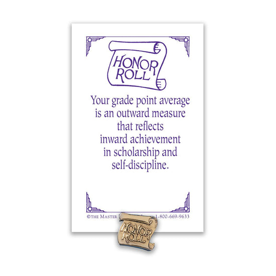 honor roll lapel pin with message card