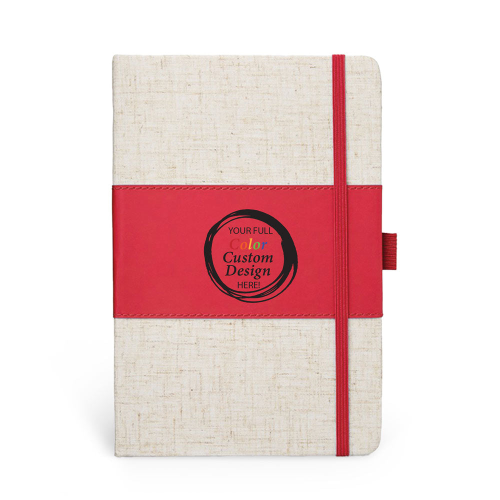 Custom Heathered Fabric Journal with Color Accent - 25% OFF