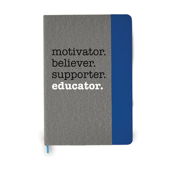 Motivator. Believer. Supporter. Educator. Heather Gray Hardbound Journal