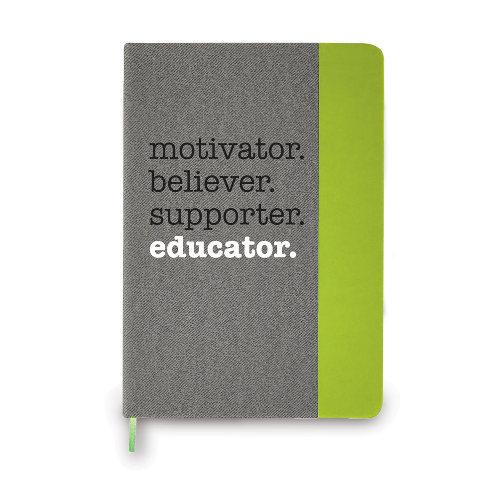 Motivator. Believer. Supporter. Educator. Heather Gray Hardbound Journal