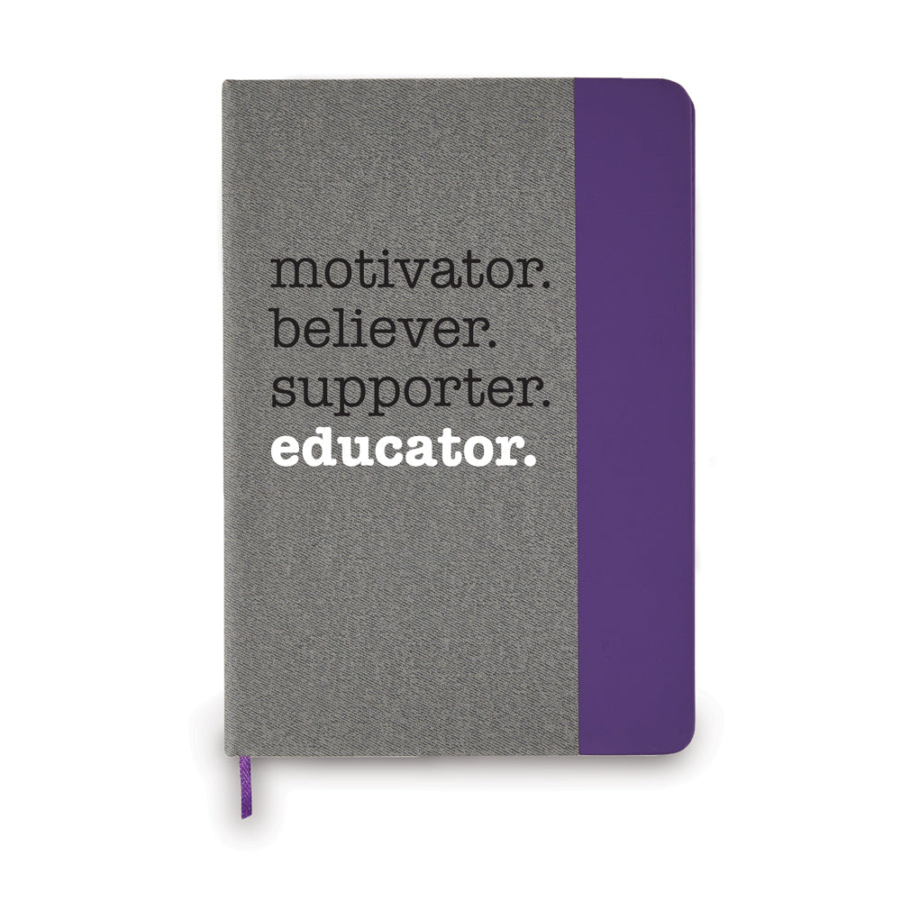 Motivator. Believer. Supporter. Educator. Heather Gray Hardbound Journal