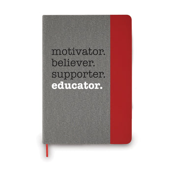 Motivator. Believer. Supporter. Educator. Heather Gray Hardbound Journal