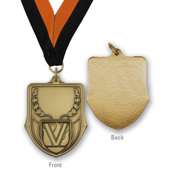 High-quality Brass Laurel Wreath Shield Medallion