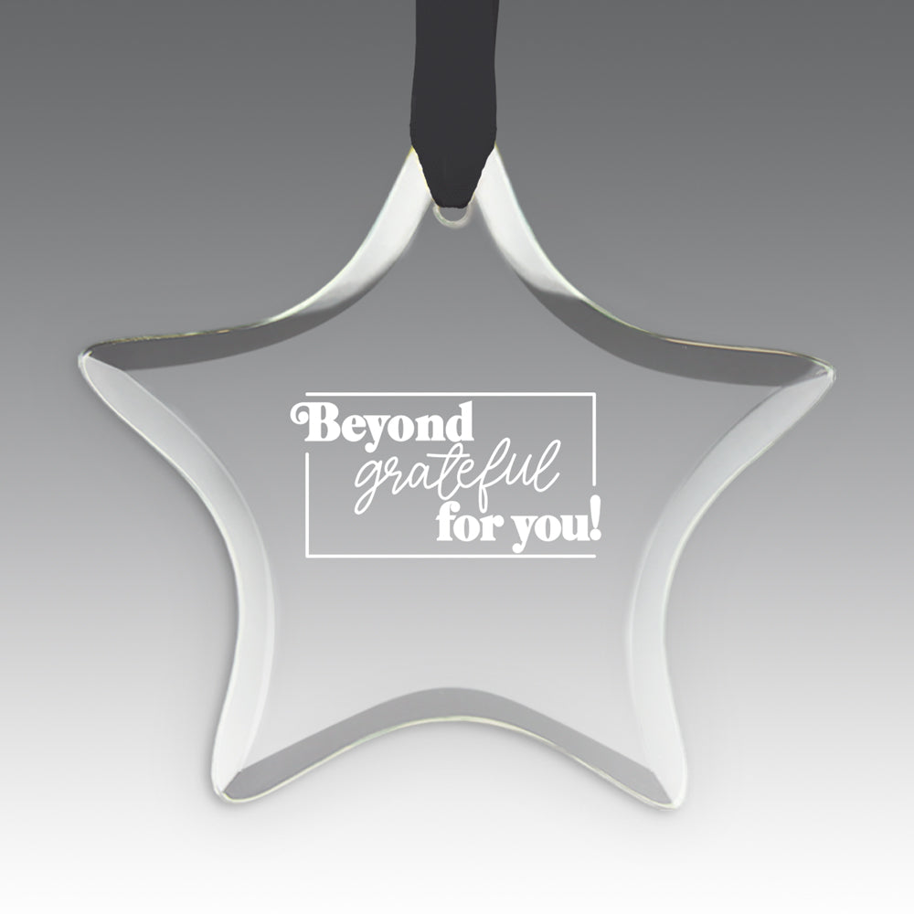 Beyond Grateful For You Crystal Suncatcher Ornament