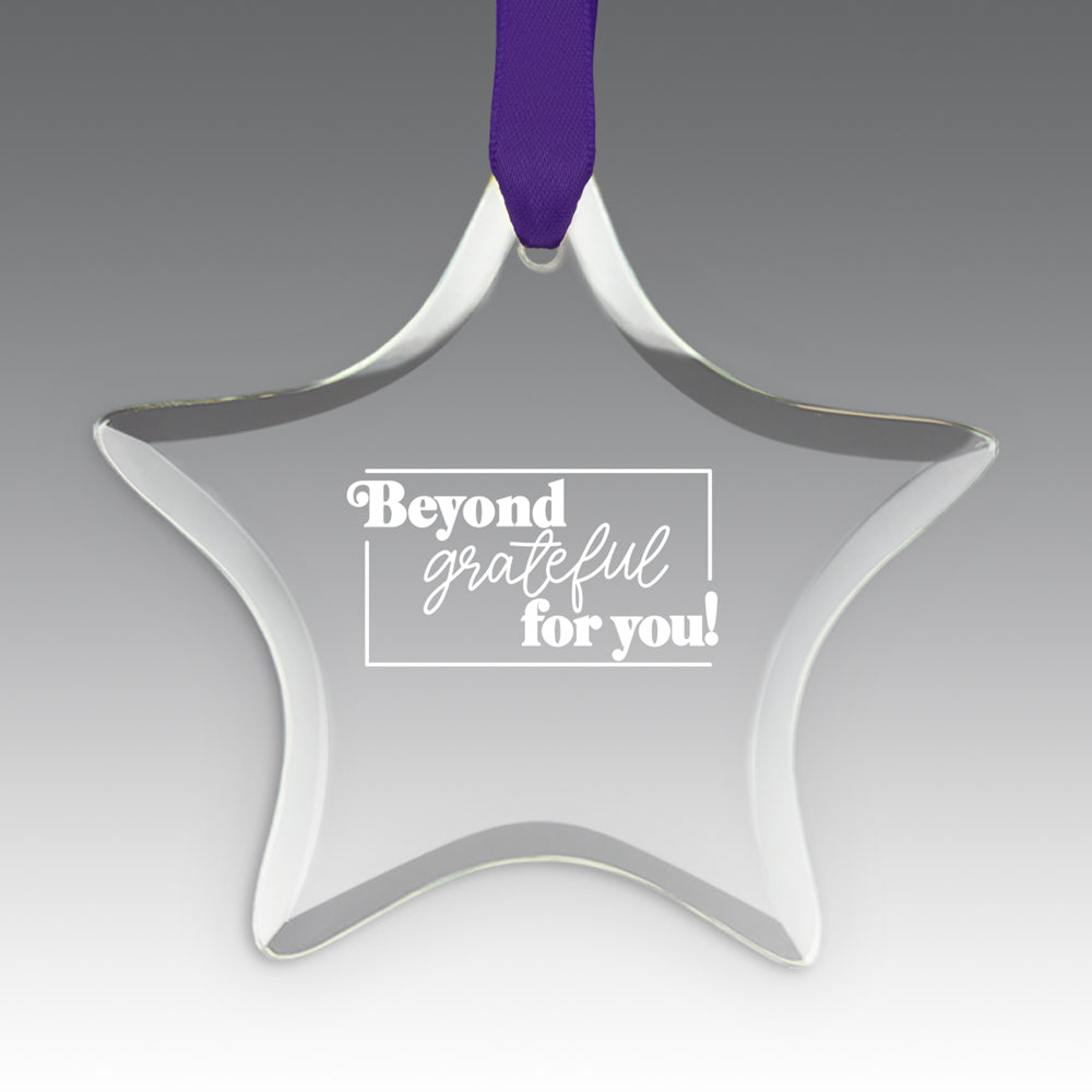 Beyond Grateful For You Crystal Suncatcher Ornament