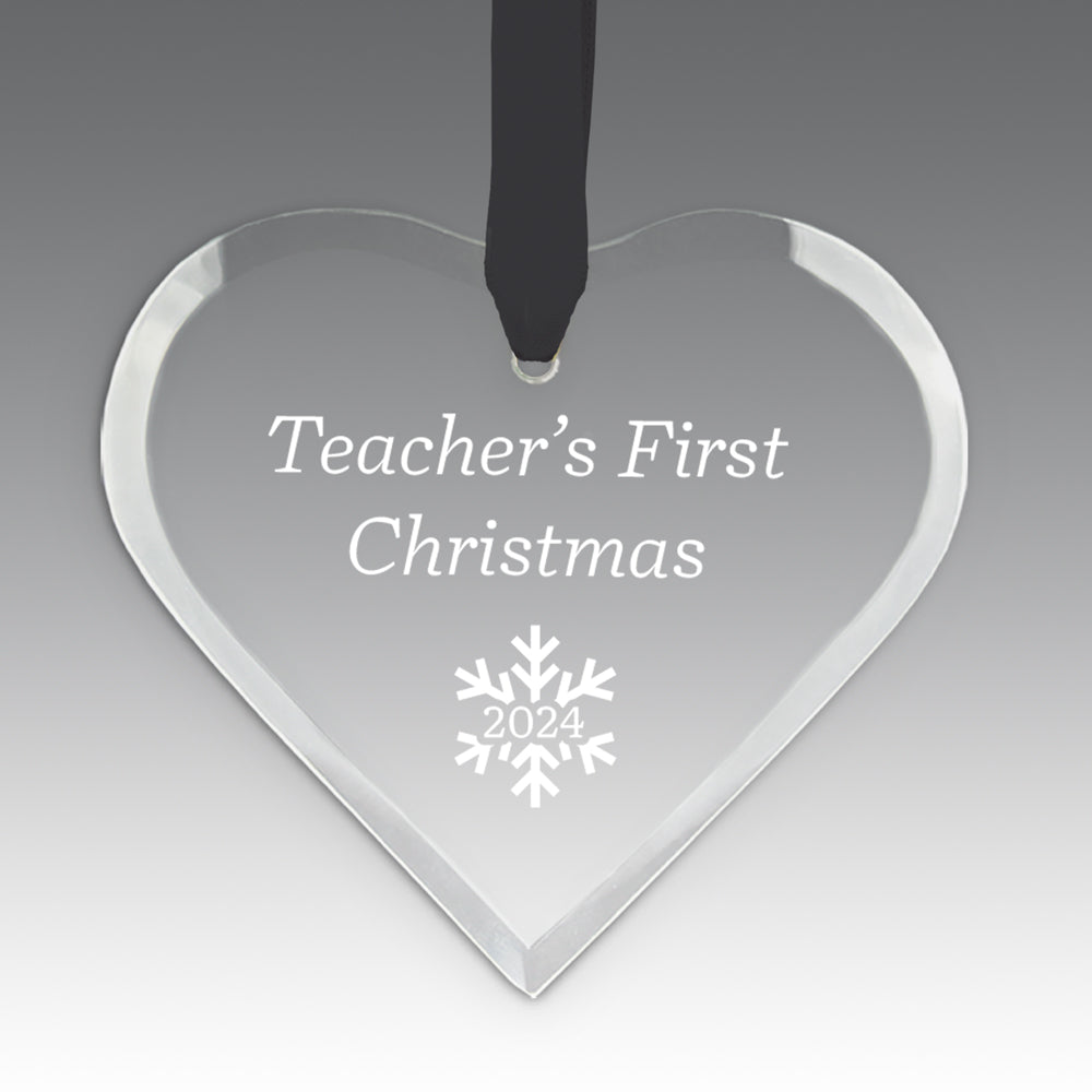 Teacher's First Christmas Crystal Suncathcer Ornament