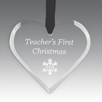 Teacher's First Christmas Crystal Suncathcer Ornament