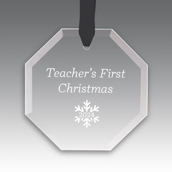 Teacher's First Christmas Crystal Suncathcer Ornament