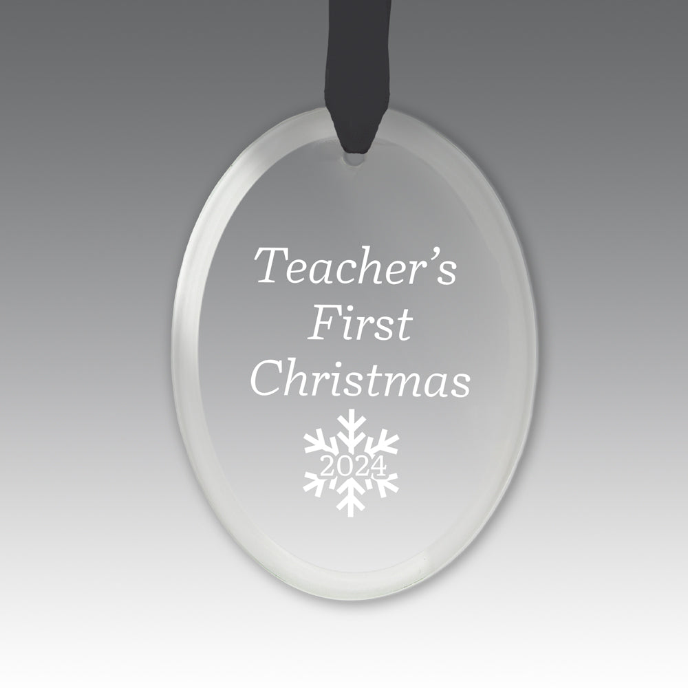Teacher's First Christmas Crystal Suncathcer Ornament