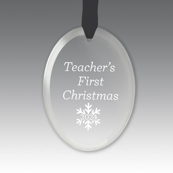 Teacher's First Christmas Crystal Suncathcer Ornament