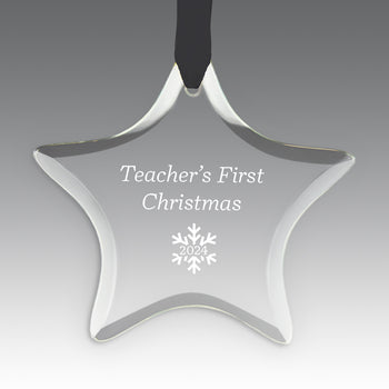 Teacher's First Christmas Crystal Suncathcer Ornament