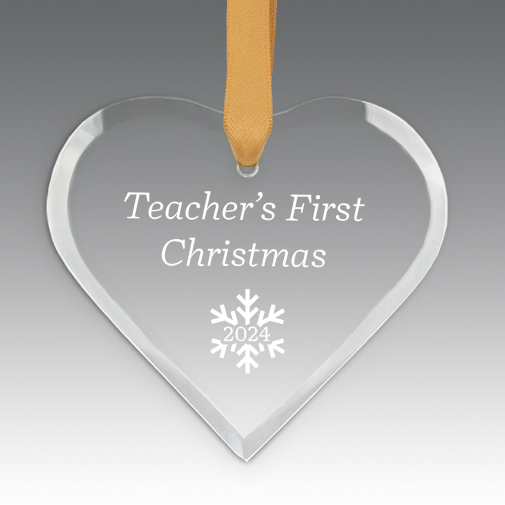 Teacher's First Christmas Crystal Suncathcer Ornament