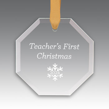 Teacher's First Christmas Crystal Suncathcer Ornament