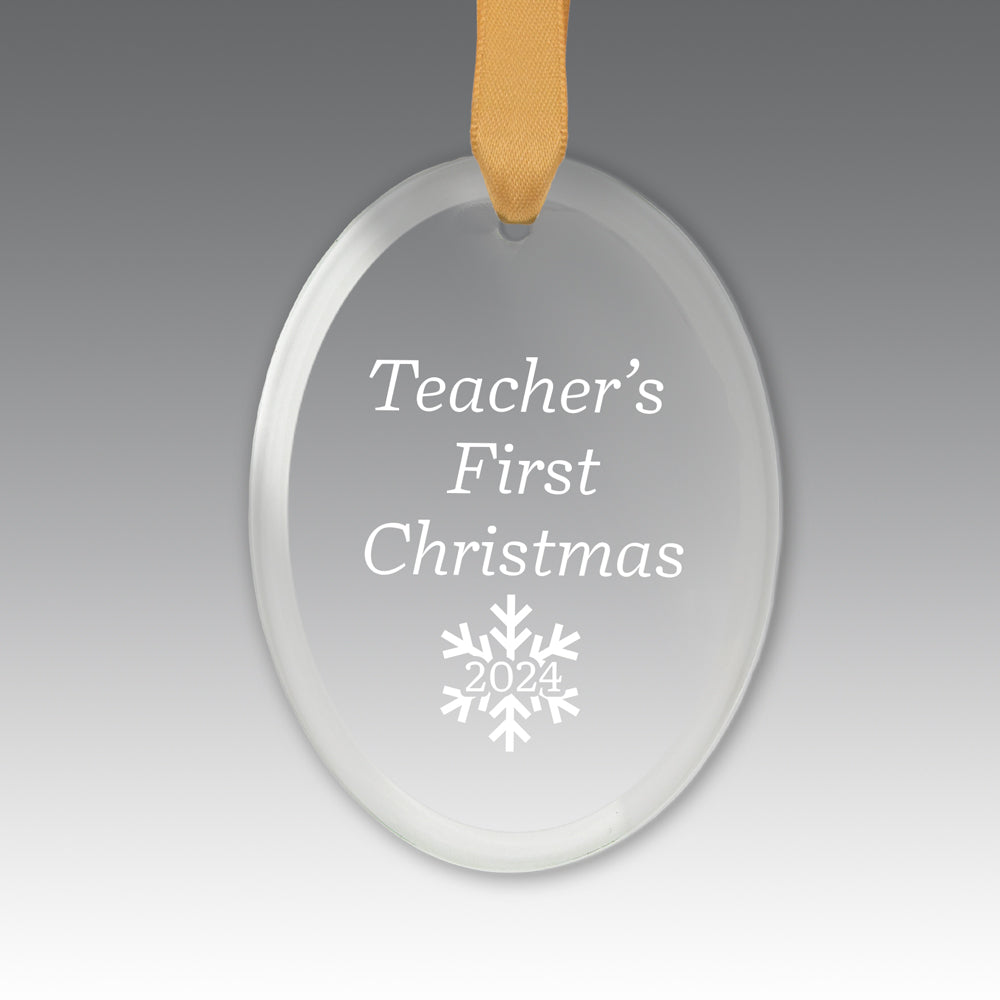 Teacher's First Christmas Crystal Suncathcer Ornament