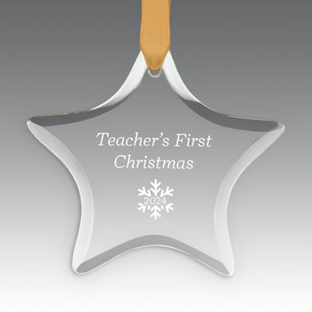 Teacher's First Christmas Crystal Suncathcer Ornament