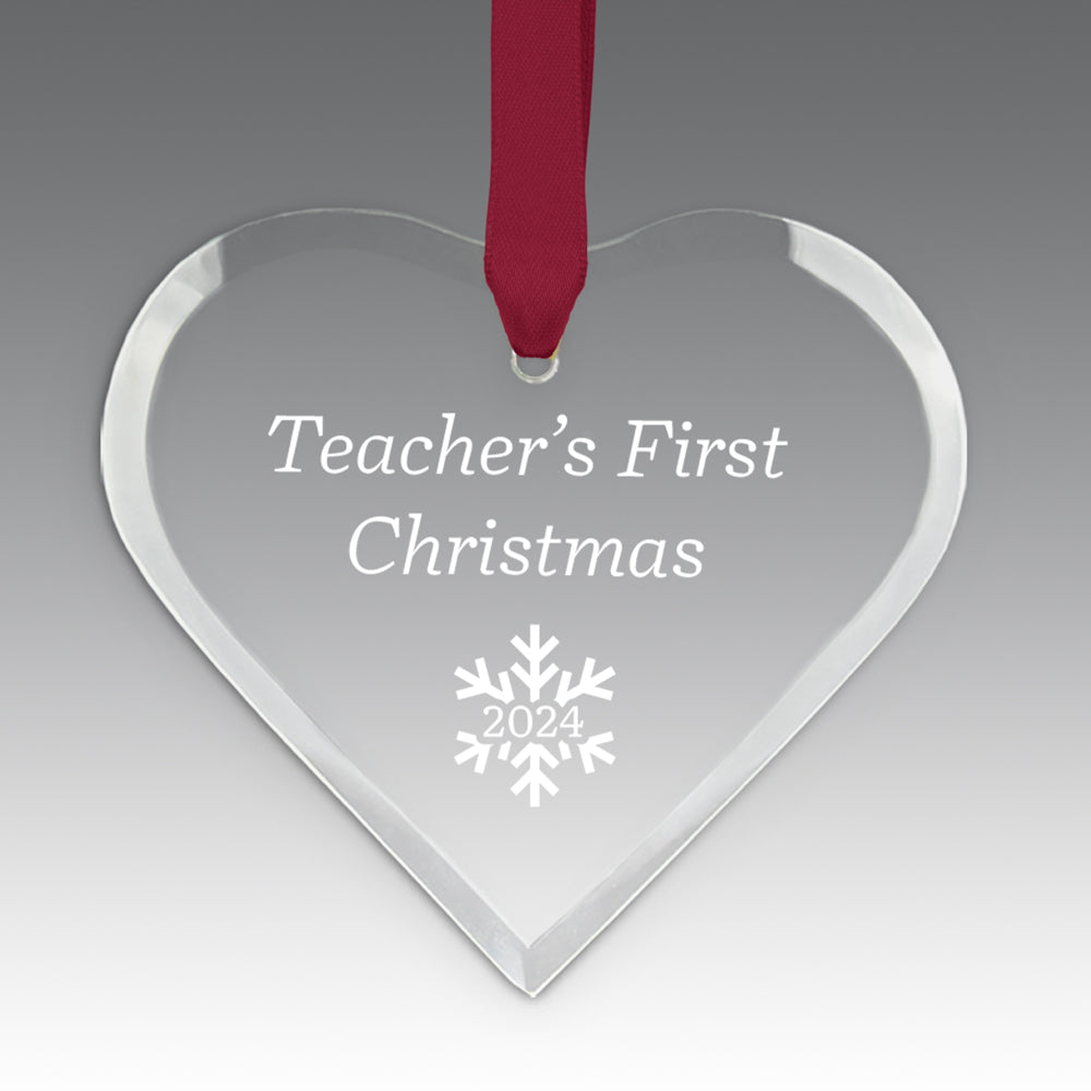 Teacher's First Christmas Crystal Suncathcer Ornament